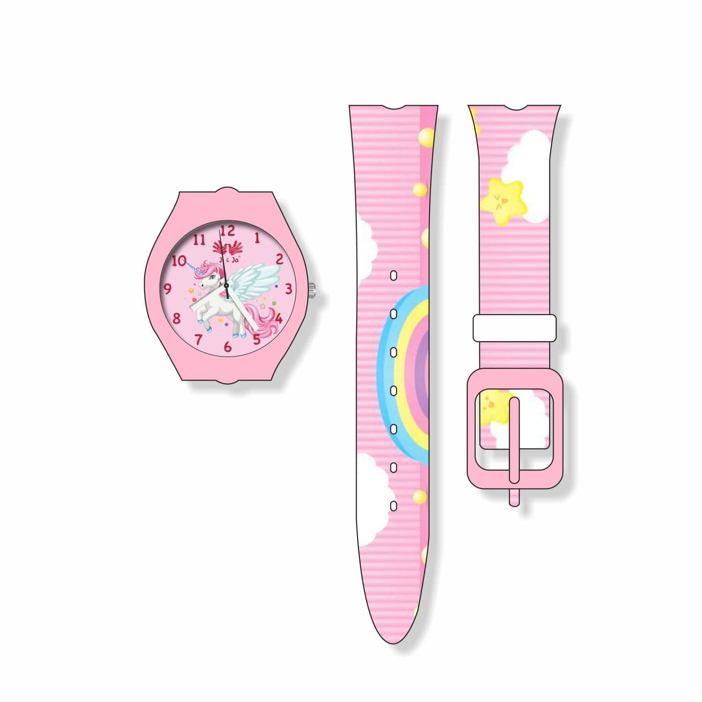 Kids Analog Watch Unicorn Pink Strap and Dial with Unicorn