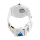 Kids’ White Dial Analog Watch with Geometric Silicone Strap - JJ205