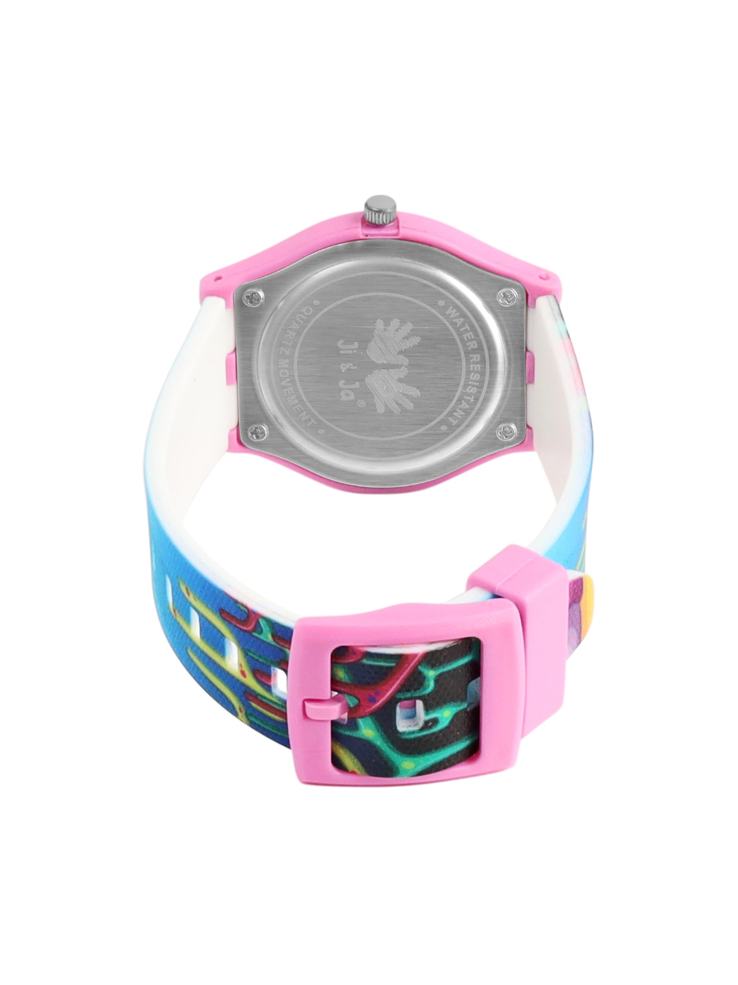Kid’s White Dial Analog Watch with Underwater Animals & Multicolor Silicone Strap - JJ244