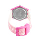 Kids’ White & Pink Striped Dial Analog Watch with Pink Case & Patterned Strap - JJ240