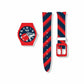 Kids Analog Watch Basket Ball Print Strap with Red Dial, Basket Ball Print