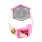 Kids’ White Dial Analog Watch with Days of the Week Silicone Strap & Pink Case - JJ221