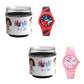 Kids’ Combo Pack Analog Watches – Red Basketball Theme & Pink Unicorn Fantasy - JJ119117
