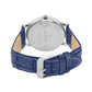 Men’s Minimalist Blue Dial Analog Watch with Textured Blue Leather Strap - BSM001B