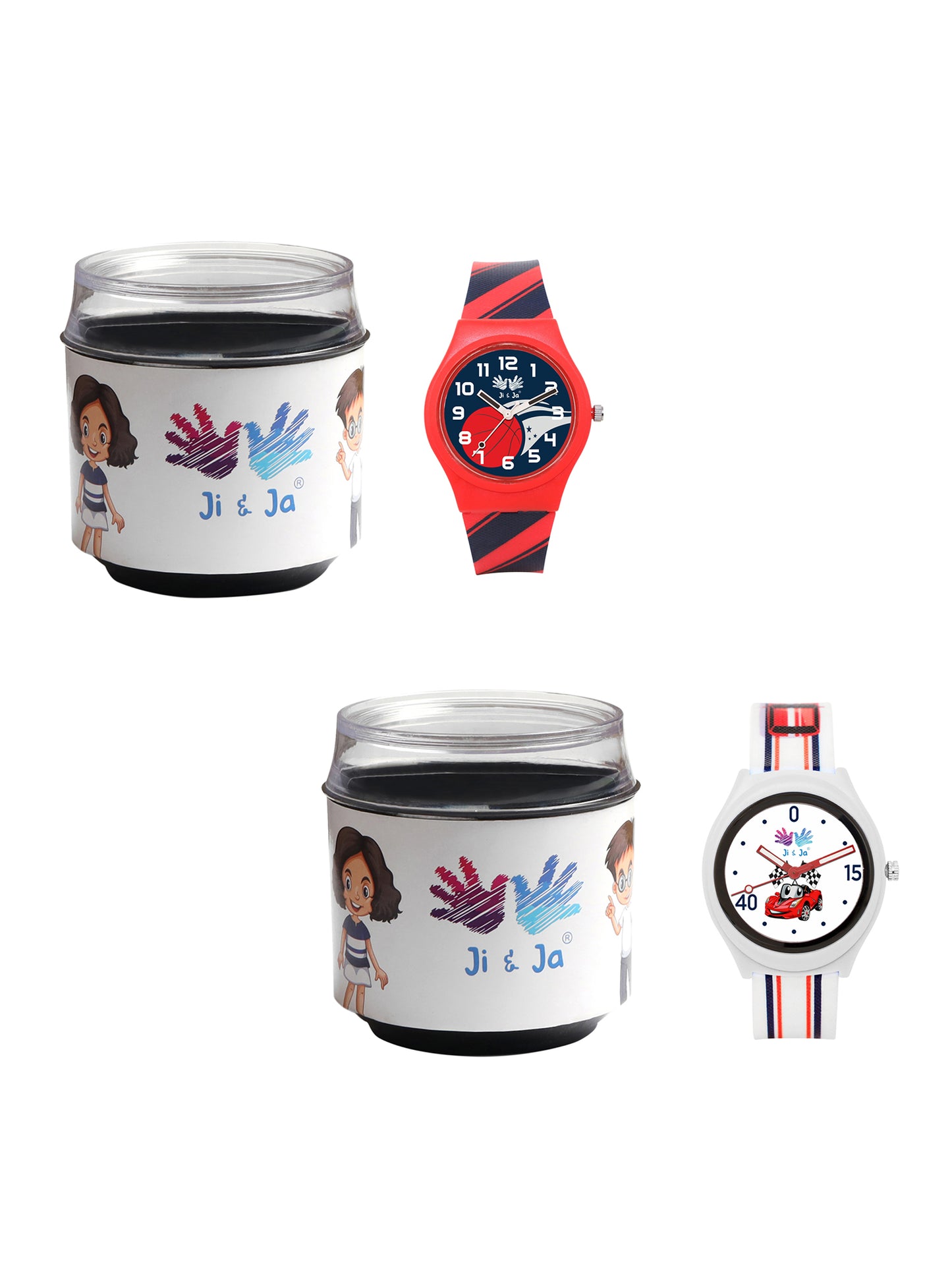 Kids’ Combo Pack Analog Watches – Basketball Theme & Racing Car Design - JJ113119