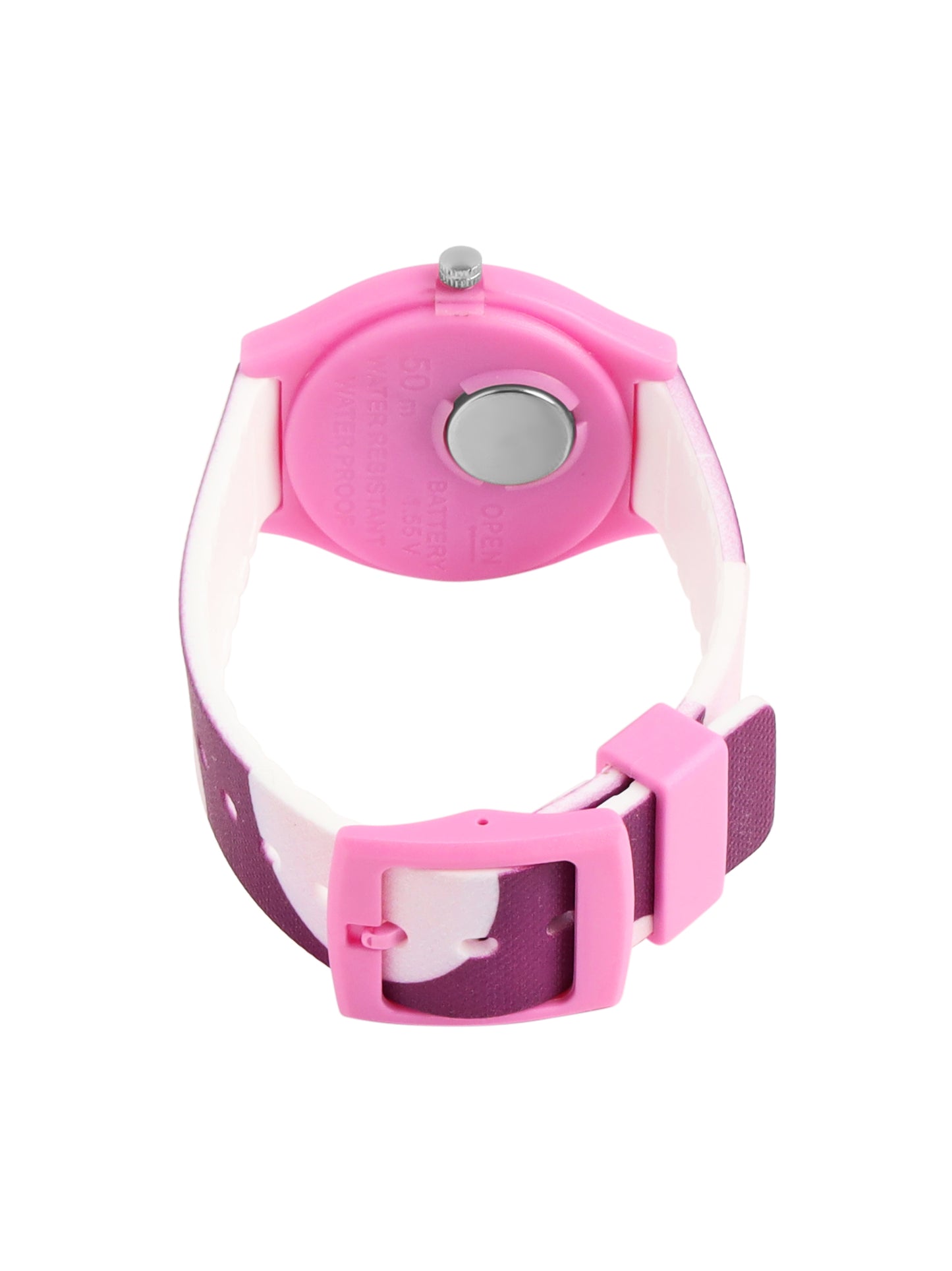 Kid’s Pink Dial Analog Watch with Purple Polka Dot Silicone Strap - JJ234