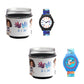Kids’ Combo Pack Analog Watches – Camouflage Style & Shark Cartoon Design - JJ114116