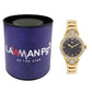 Women's Gold Bling, Grey Dial, Gold Diamond studded Solid Link Bracelet Watch LWW111A