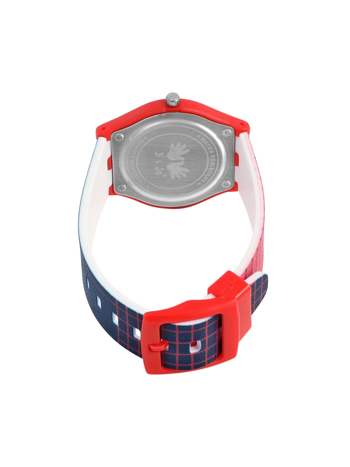 Kid’s Airplane Graphic Dial Analog Watch with Red Case & Dual-Tone Silicone Strap - JJ231