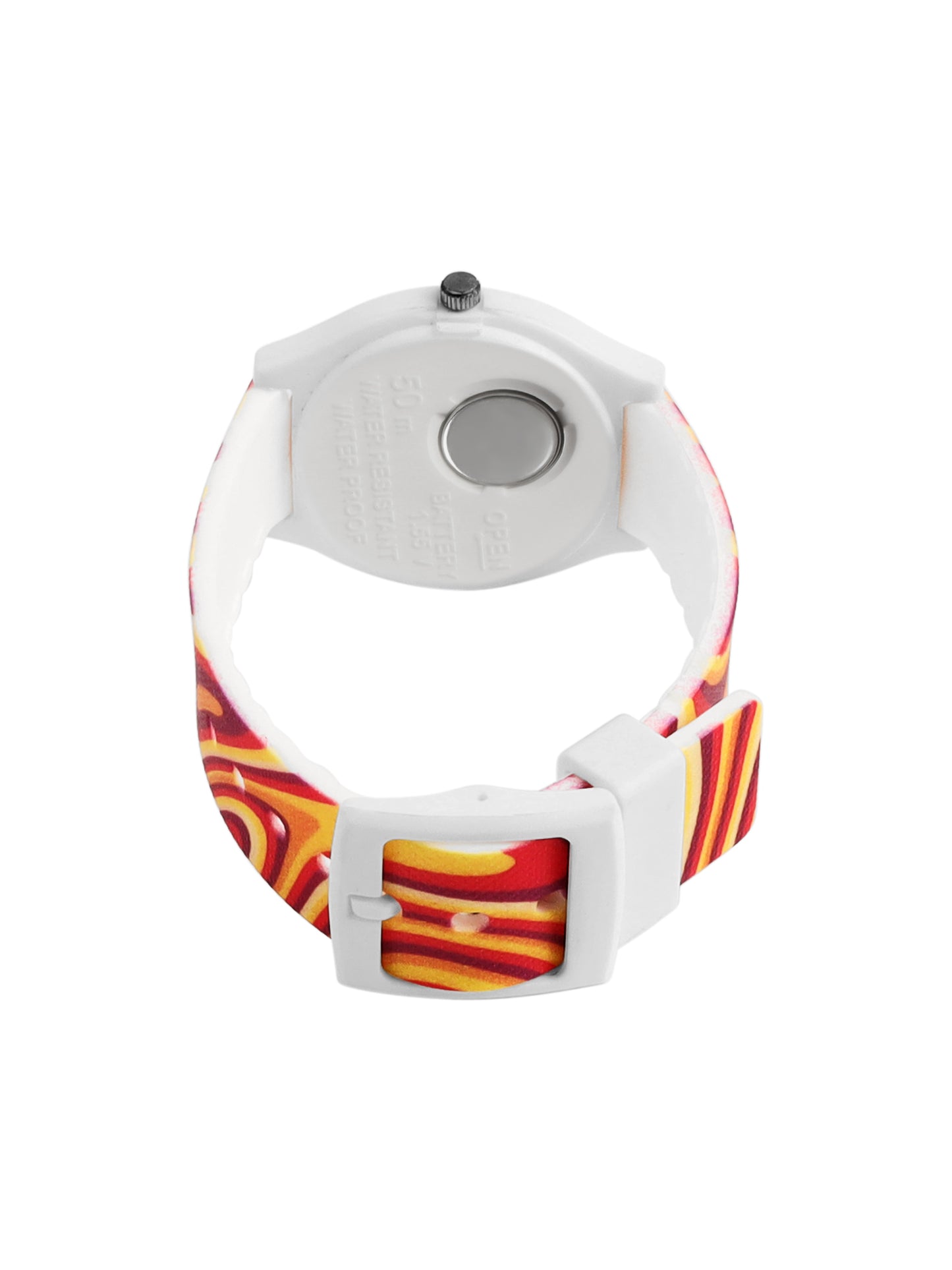 Kid’s Yellow Dial Analog Watch with Multicolor Silicone Strap - JJ233