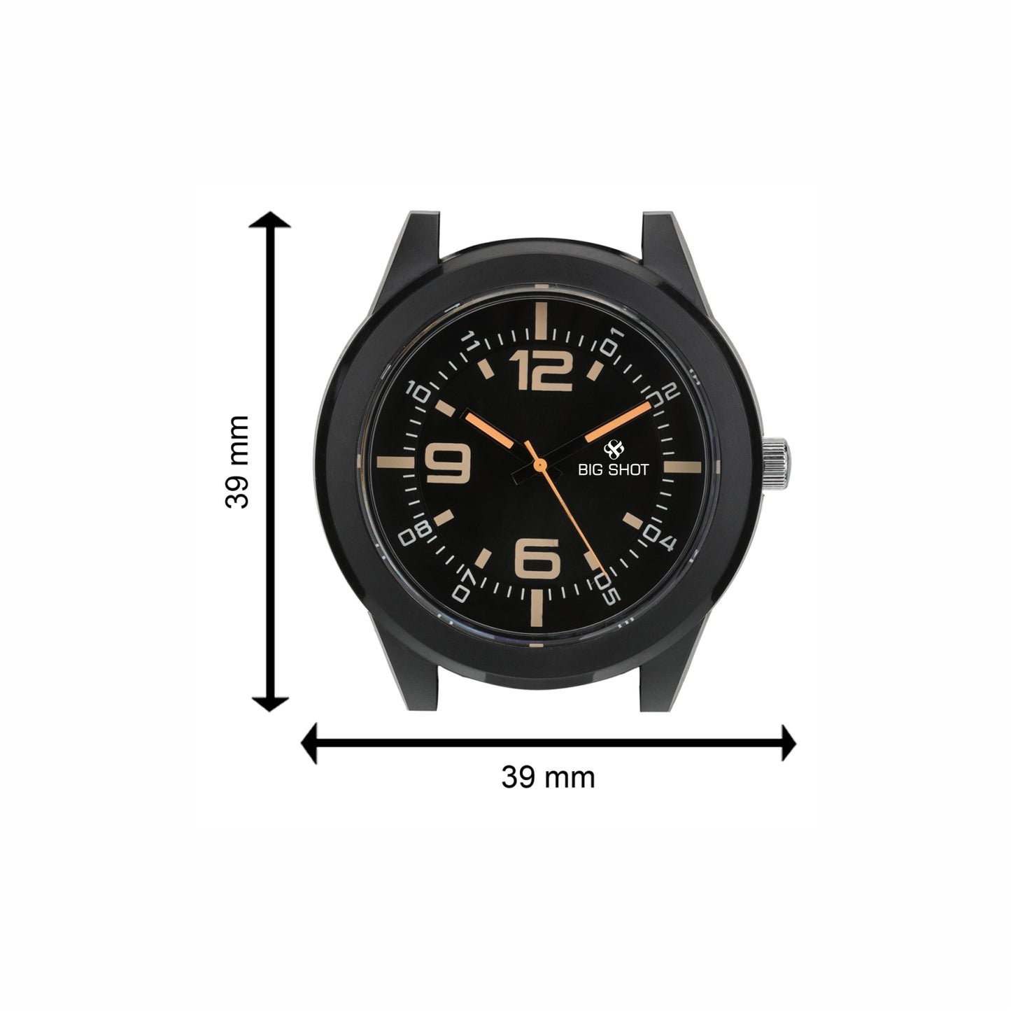 Men’s Black Dial Analog Watch with Golden Numerals & Black Silicone Strap - BSM021A