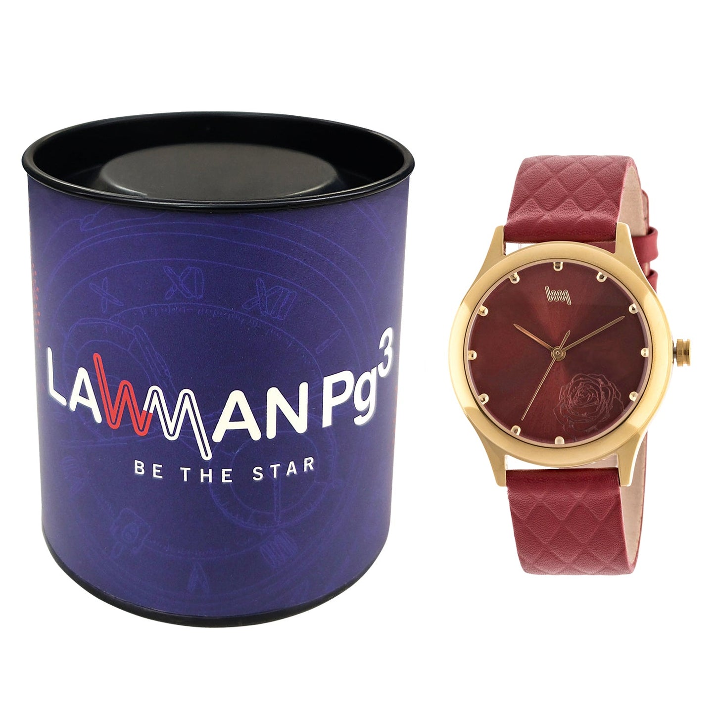 Women's Gold Case, Red Dial, Red Leather Strap Watch LWW116A