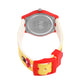 Kids’ Black Dial Analog Watch with Red Case and Yellow Printed Silicone Strap - JJ211