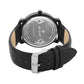 Men’s Classic Black Analog Watch with Leather Strap - BSM004C