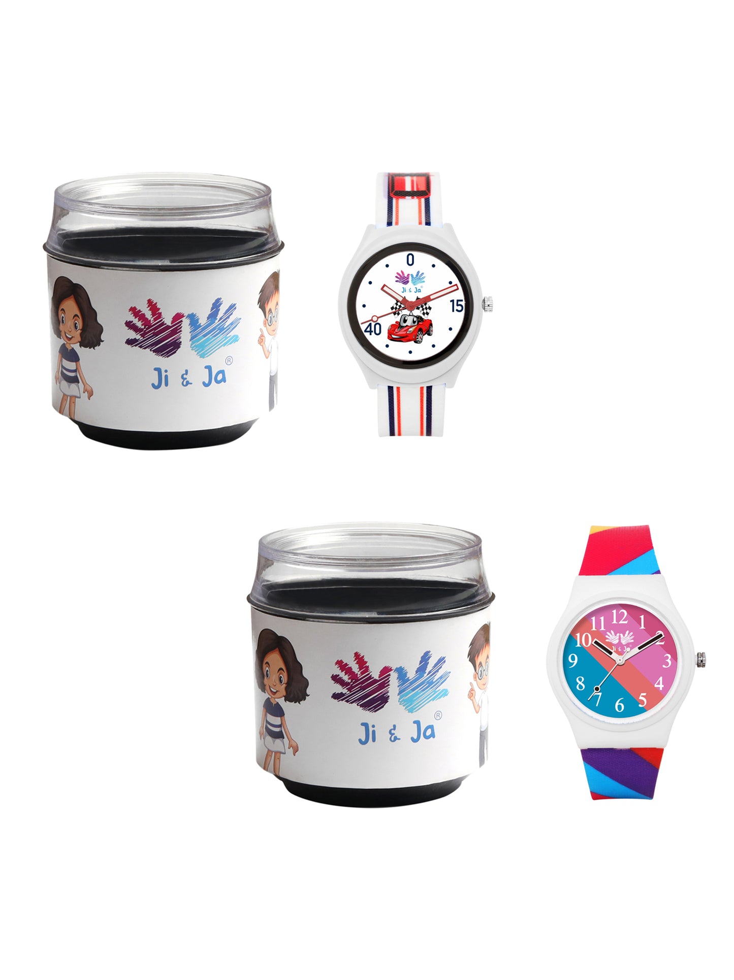 Kids’ Combo Pack Analog Watches – Racing Car Cartoon Theme & Multicolor Dial Design - JJ113106
