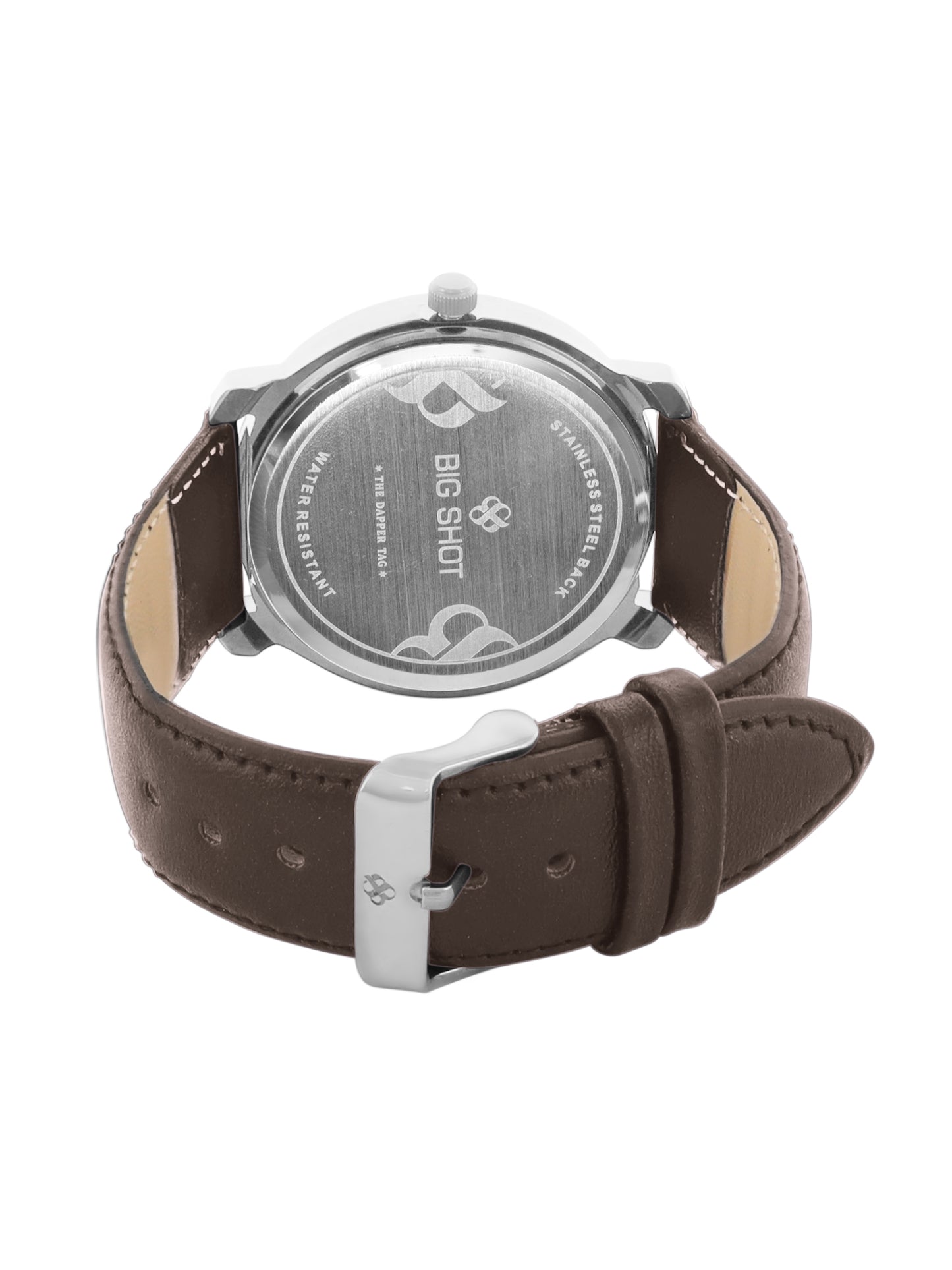 Men’s Brown Dial Analog Watch with Dark Brown Leather Strap - BSM004A