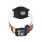 Kids’ White Dial Analog Watch with Black Case and Colorful Block Print Silicone Strap - JJ223