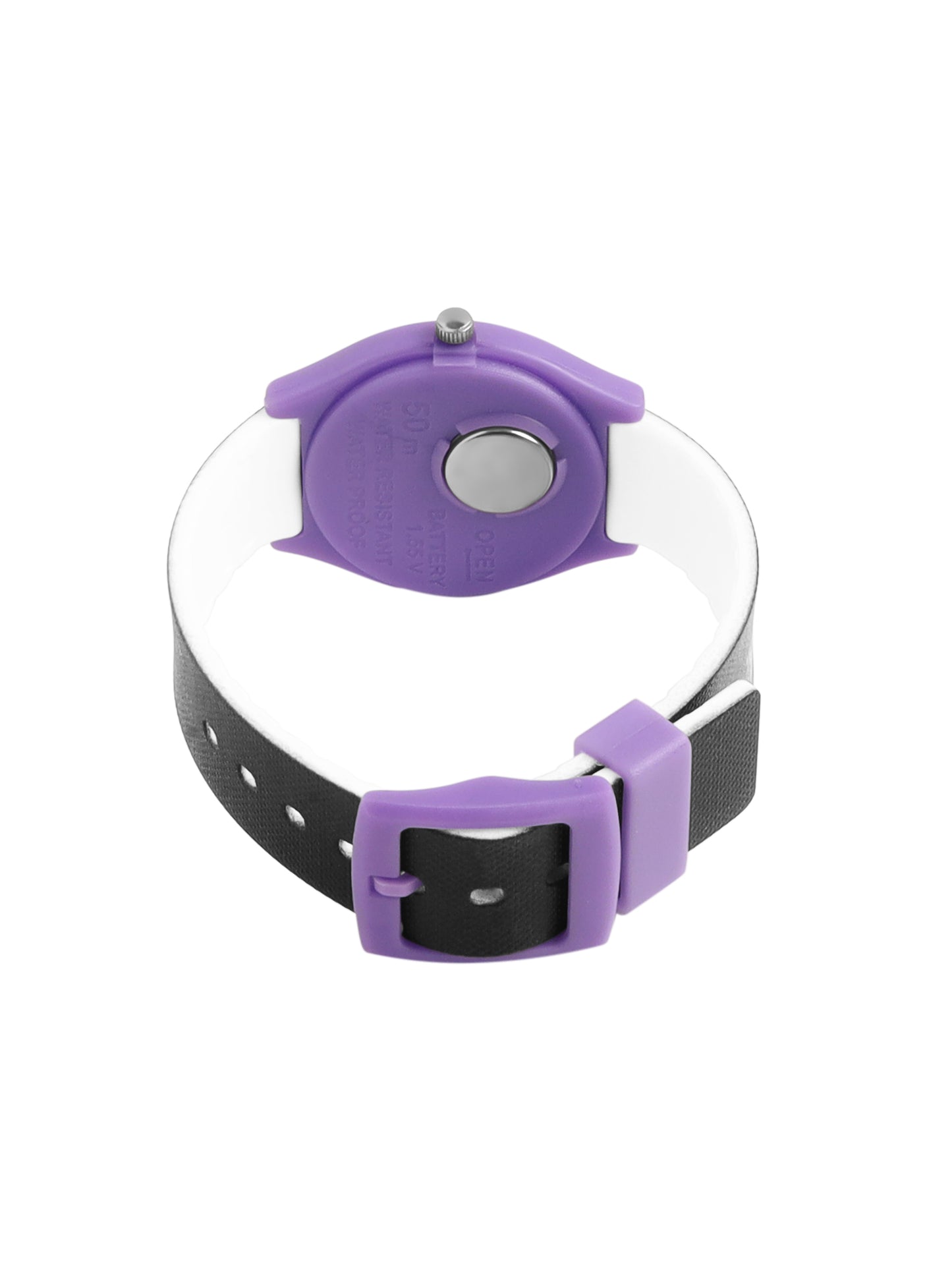 Kid’s Rocket Graphic Dial Analog Watch with Purple Case & Black Silicone Strap - JJ232