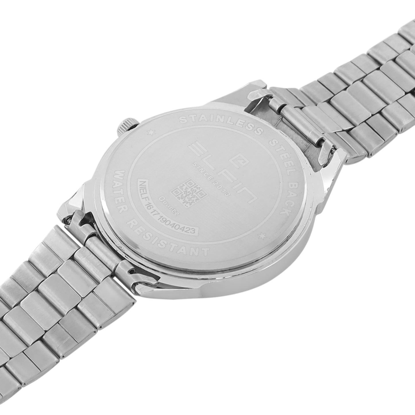Men’s Analog Watch – Silver Roman Dial with Stainless Steel Strap - ELFM002E