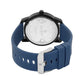 Men’s Analog Watch – Grey Textured Dial with Blue Strap & Blue Hands - BSM008C
