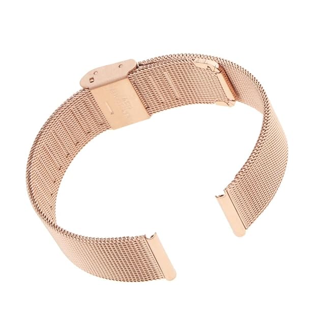 Unisex Stainless Steel Rose Gold 16 mm Mesh Strap