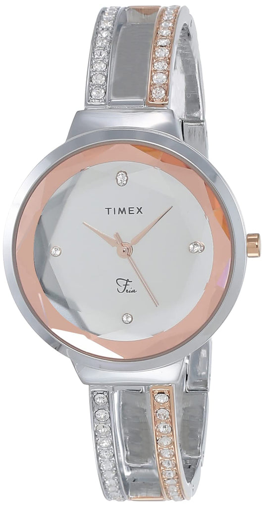 Analog Watch Fria Women Silver Round  - TWEL13400