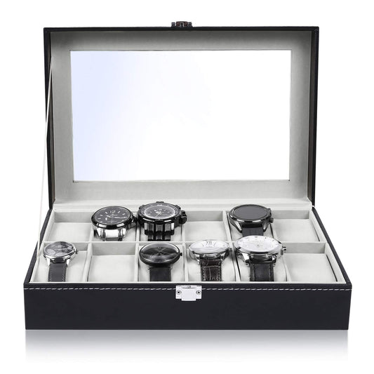 Wrist Watch Organizer Case In 12 Slots for Men and Women