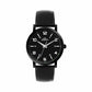 Sleek All Black Analog Black Leather Strap Watch for Men ELFM003B
