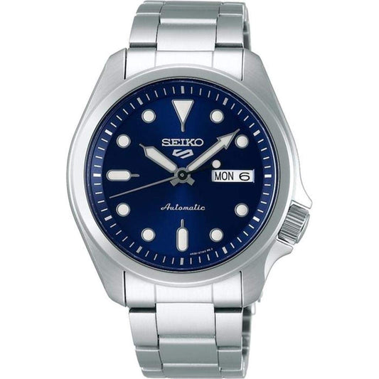 Analog Blue Dial Clear Band Men's Stainless Steel Watch-SRPE53K1