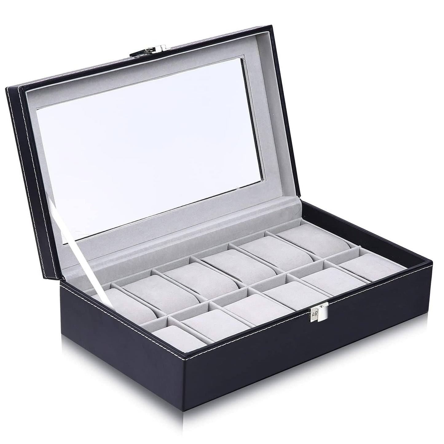 Wrist Watch Organizer Case In 12 Slots for Men and Women