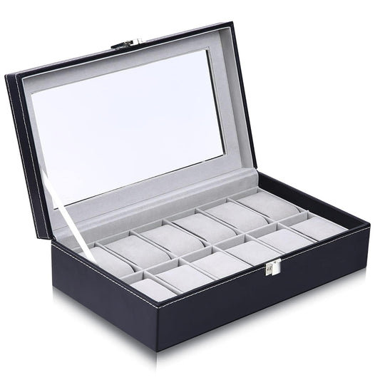 Wrist Watch Organizer Case In 12 Slots for Men and Women