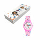 Kids’ White Dial Analog Watch with Unicorn Print Silicone Strap - JJ206