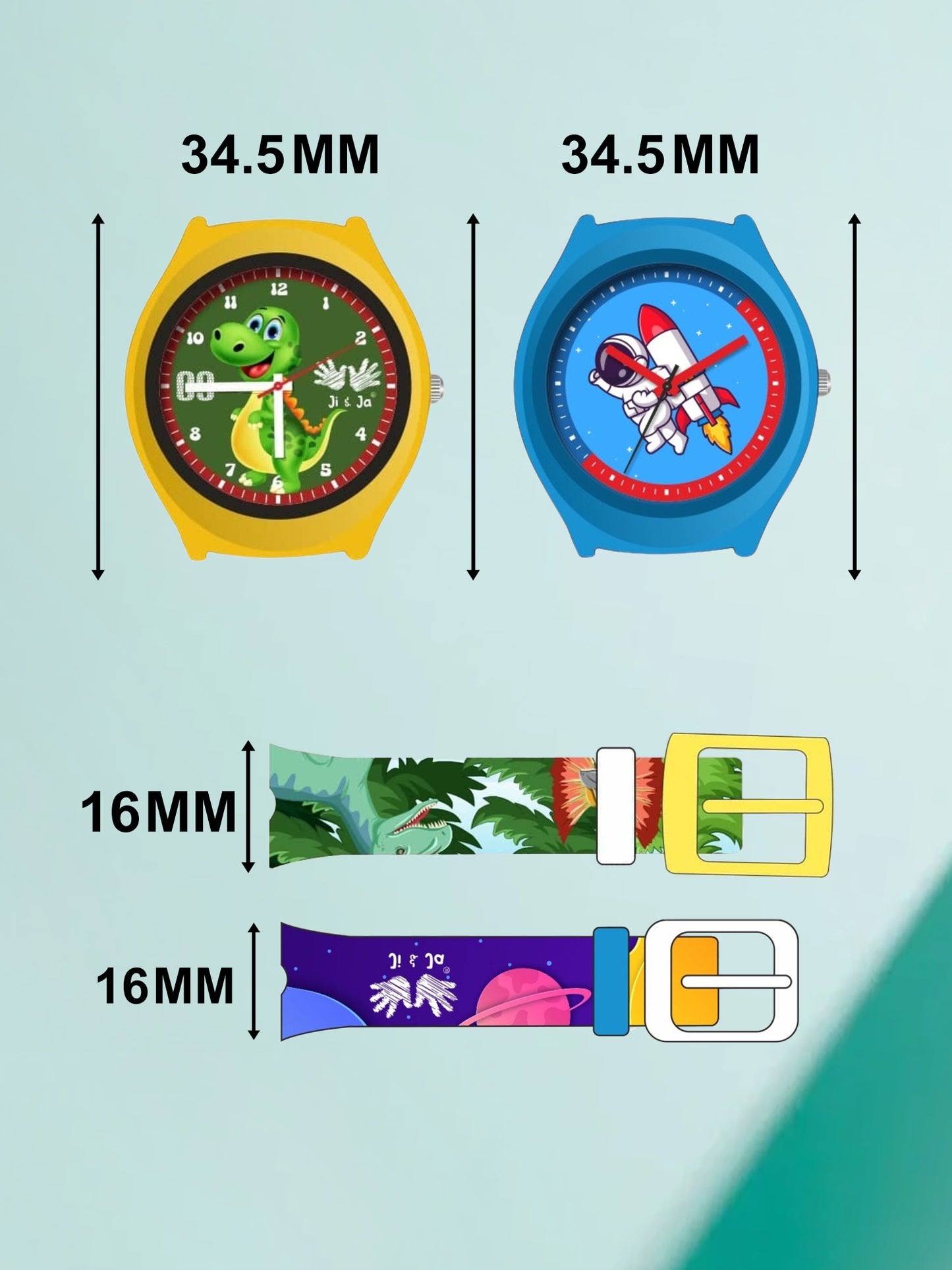 Kids’ Combo Pack Analog Watches – Astronaut Rocket Theme & Dinosaur Design - JJ115120