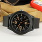 Men’s Black Dial Analog Watch with Golden Numerals & Black Silicone Strap - BSM021A