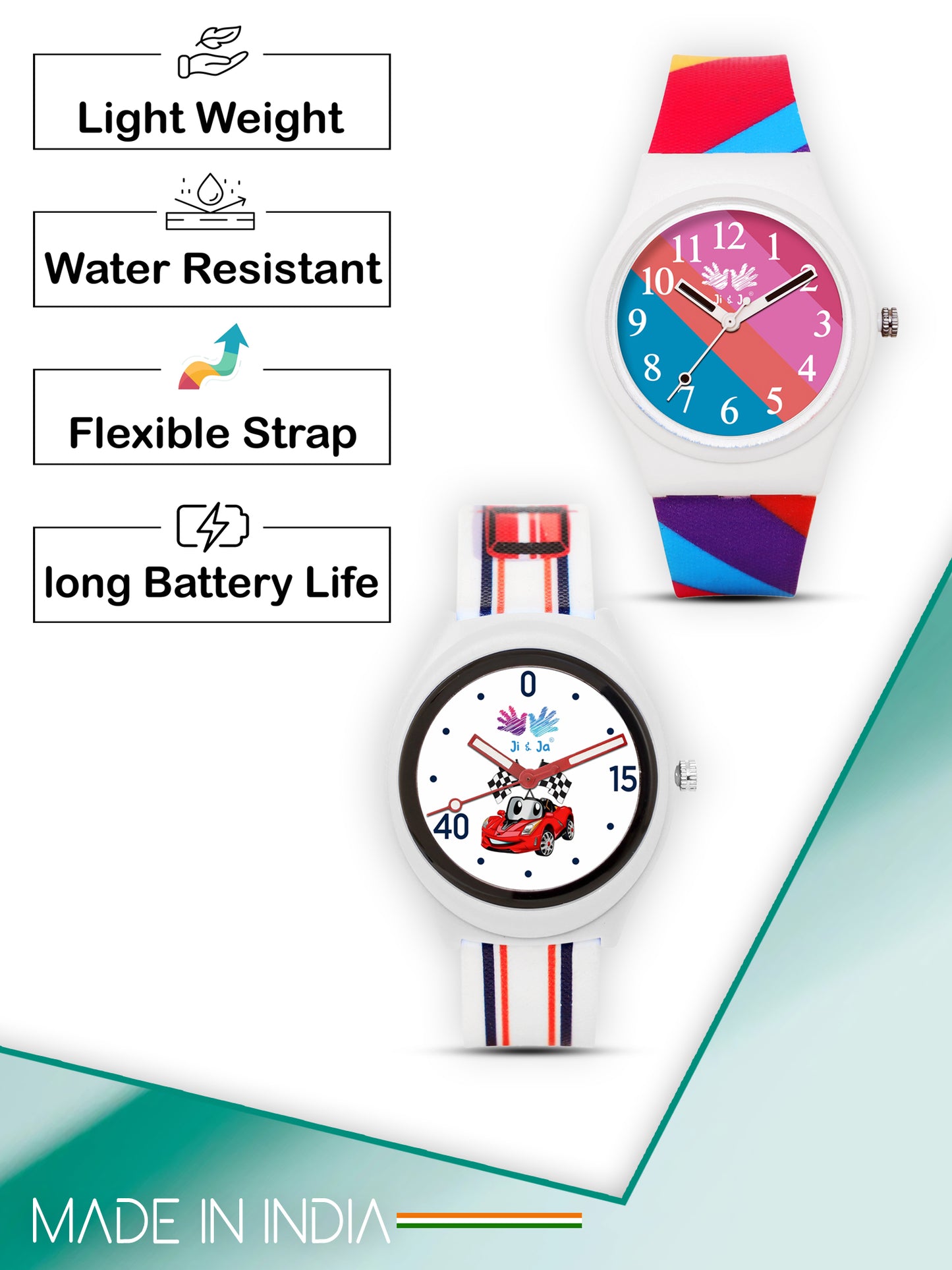 Kids’ Combo Pack Analog Watches – Racing Car Cartoon Theme & Multicolor Dial Design - JJ113106