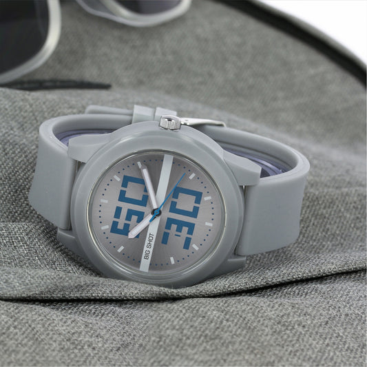 Men’s Grey Dial with Grey Silicone Strap Analog Watch - BSM020A