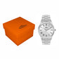Men’s Analog Watch – Silver Roman Dial with Stainless Steel Strap - ELFM001E