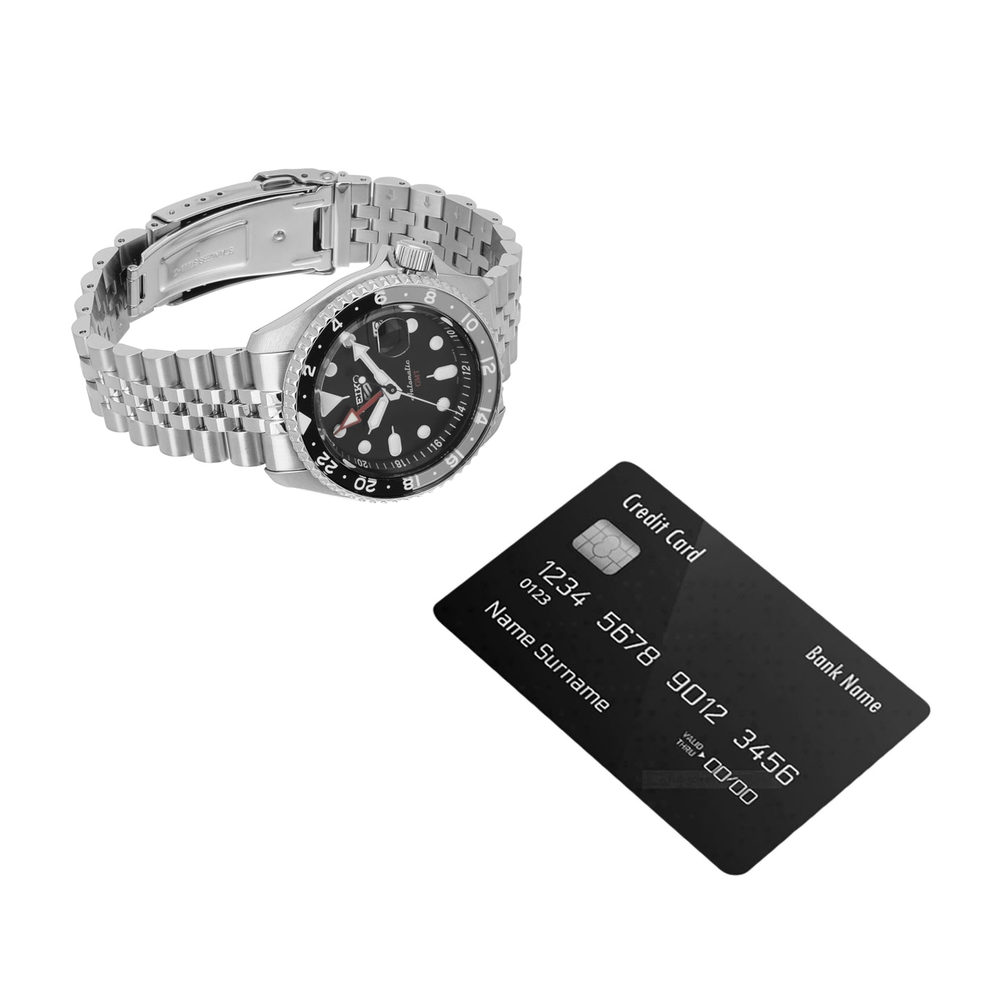 Analog Black Dial Silver Band Men's Stainless Steel Watch-SSK001K1