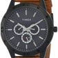 Analog Black Dial Men's Watch-TW000U913 Genuine Leather, brown Strap
