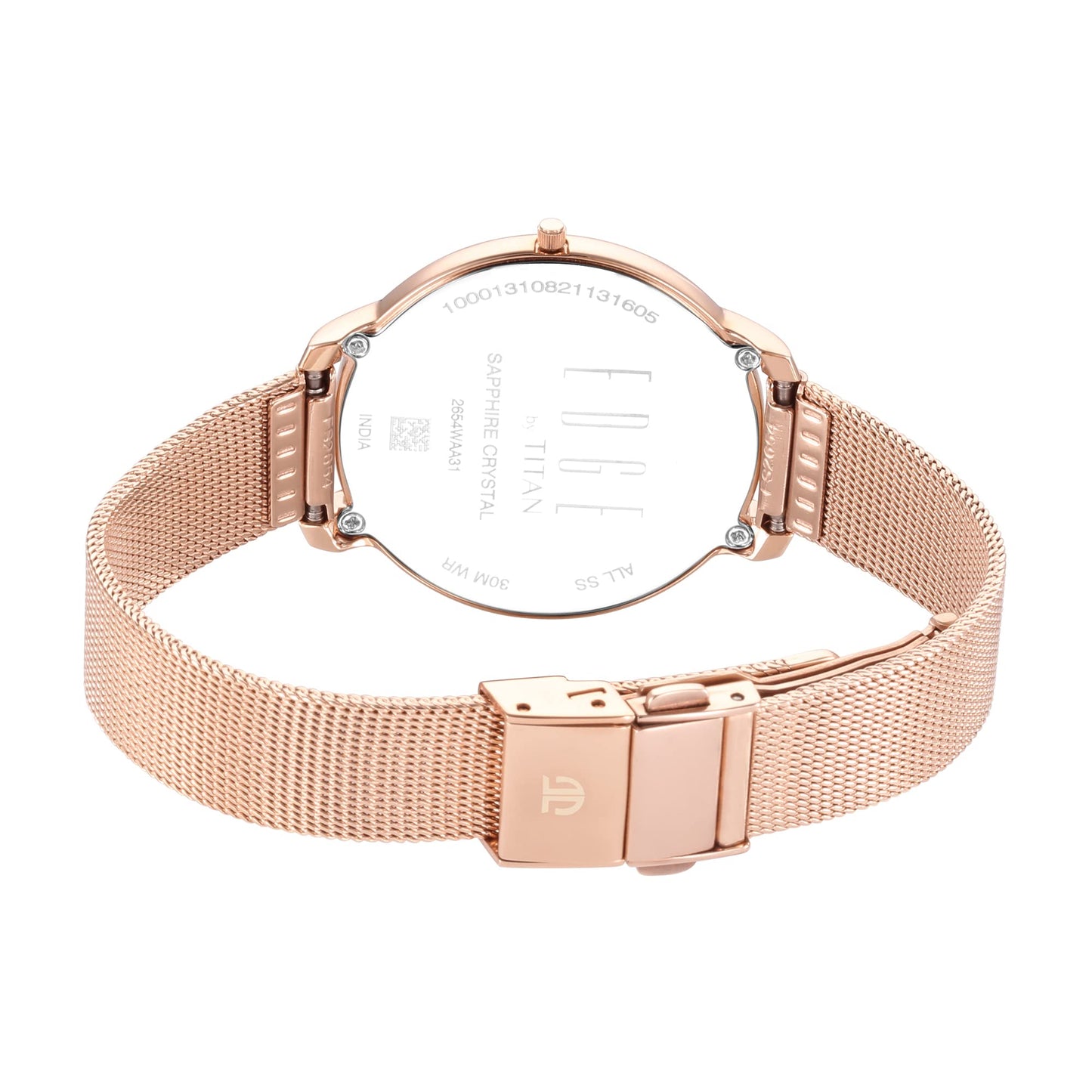 Analog Women Stainless Steel Ladies Edge Silver Dial Watch-2654Wm01/Nr2654Wm01, Band Color-Rose Gold