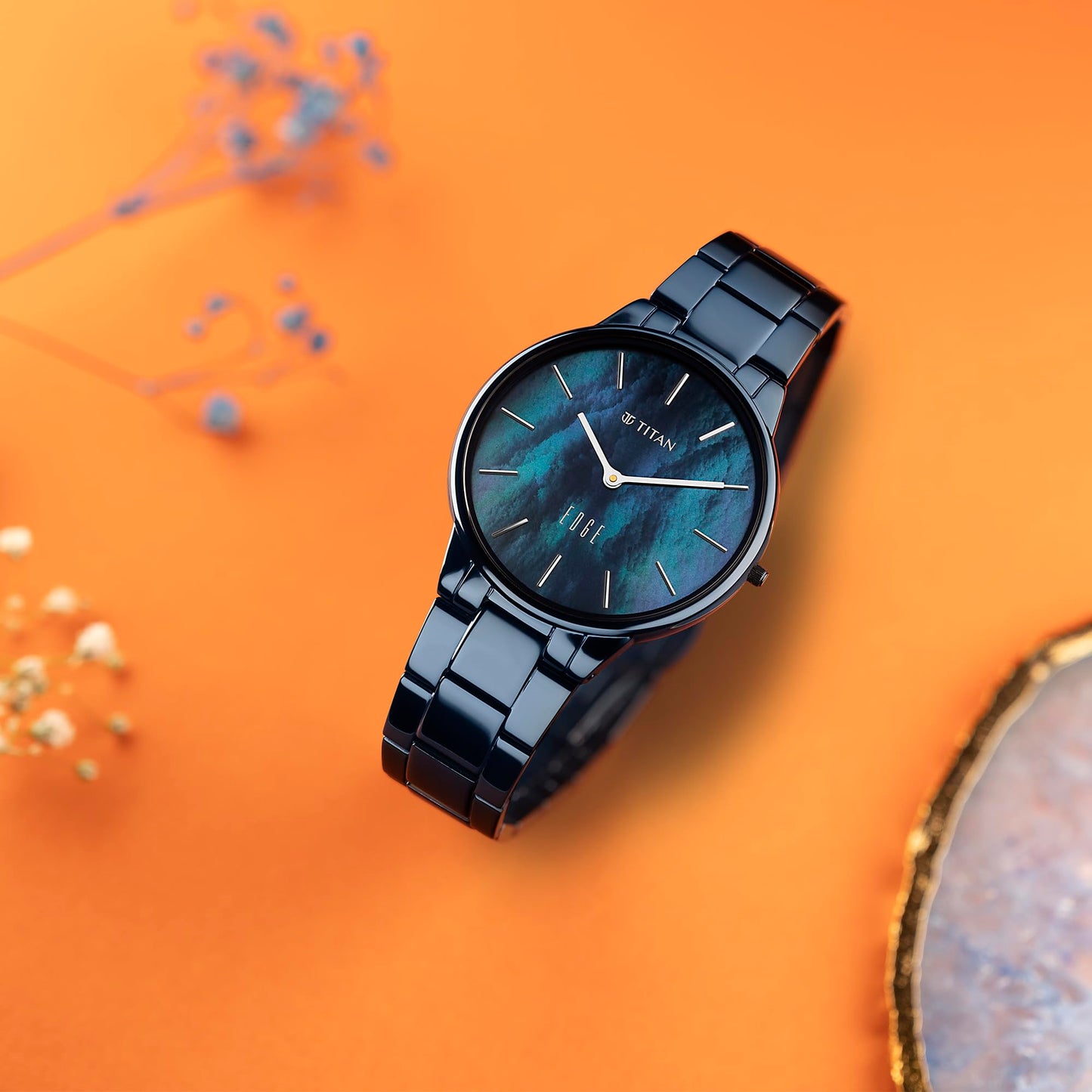 Analog Blue Dial Women's Watch-2734Qm02, Band Color-Blue Stainless Steel