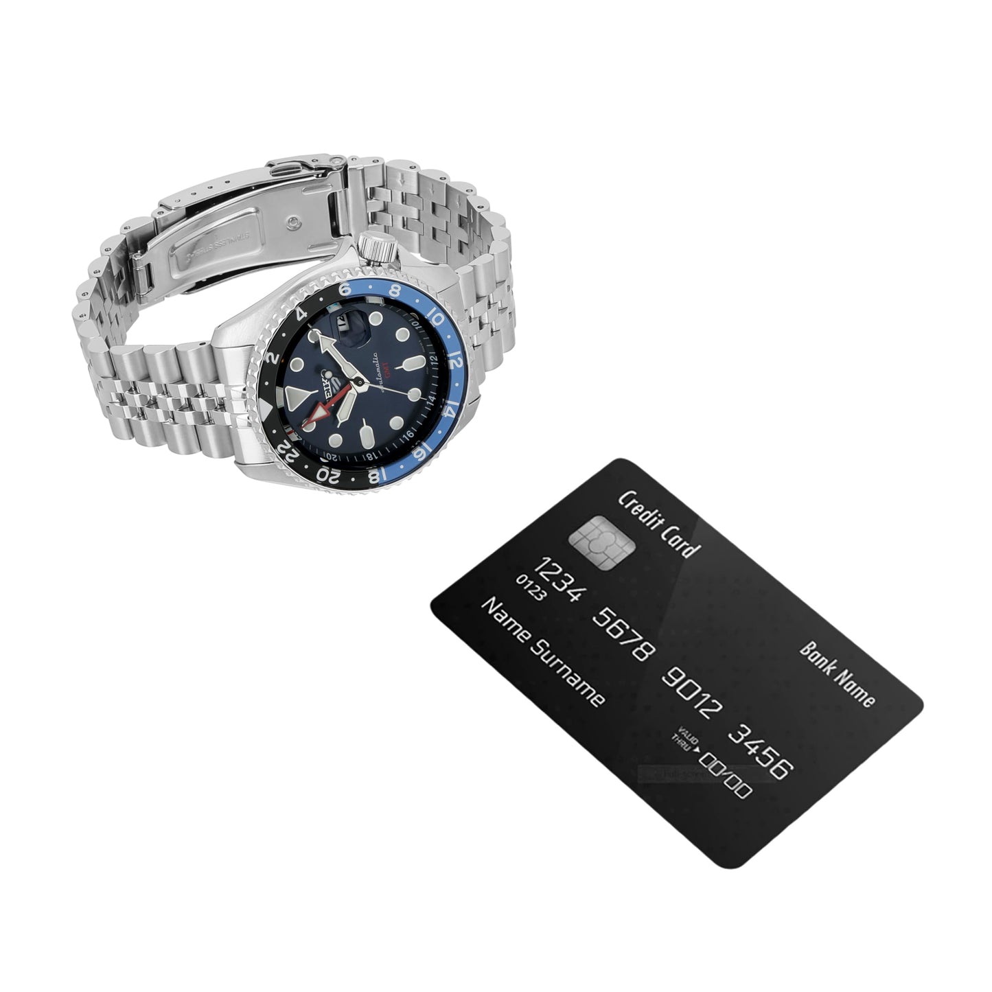 Analog Stainless Steel Blue Dial Silver Band Men's Watch-SSK003K1