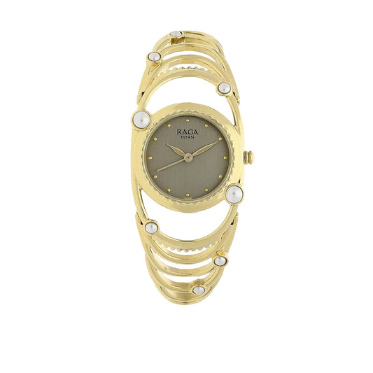 Aurora Analog Beige Dial Women's Watch-NN95049YM01 Raga by Titan