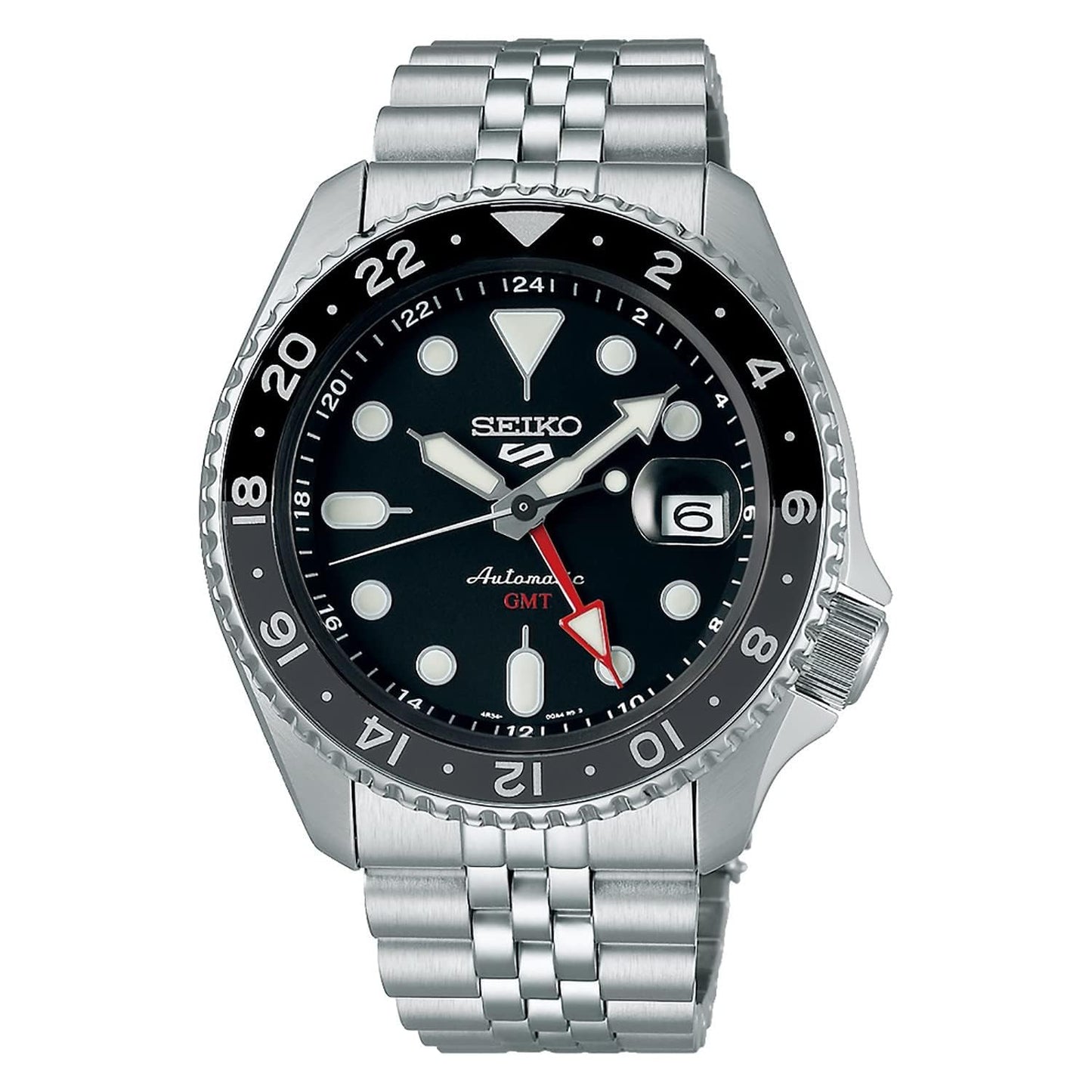 Analog Black Dial Silver Band Men's Stainless Steel Watch-SSK001K1