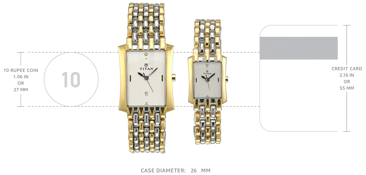 Analog White Dial Couple Watch-NL19272927BM01