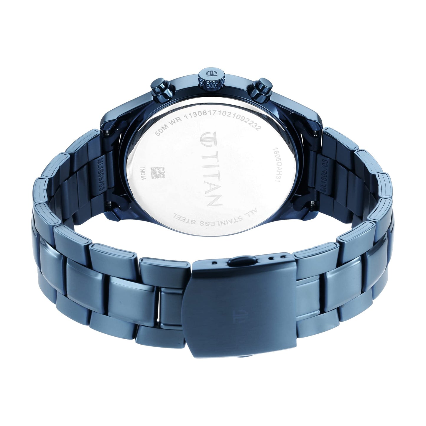 Analog Stainless Steel Watch Blue Dial and Band  for Men -1805QM01