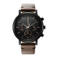 Black Dial Analog Watch for Men -3287NL01 Genuine Leather, Brown Strap