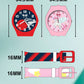Kids’ Combo Pack Analog Watches – Red Basketball Theme & Pink Unicorn Fantasy - JJ119117
