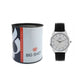 Men’s Silver Dial with Black Leather Strap Analog Watch - BSM068B