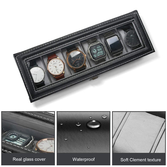 Wrist Watch Organizer Case In 6 Slots for  Men and Women